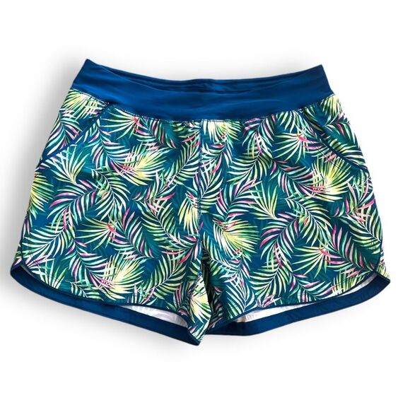 Lands End Women's 5in Quick Dry Swim Shorts w/attached Panty Sz 18W Palm Print - Picture 1 of 7